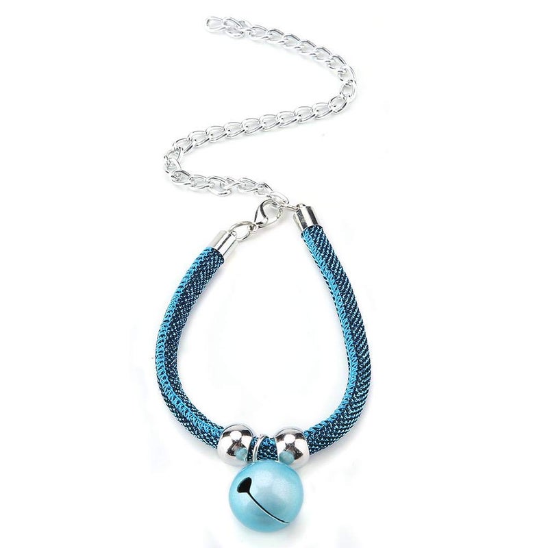 Tnfeeon Japanese Pets Necklace, Nylon Accessory Kitten Supply Cat Bell Collar with Bell(Blue) - Image 4